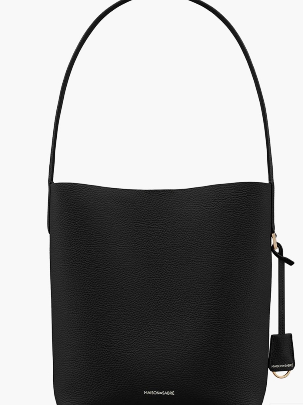 Maison de Sabre Black Leather bucket Bag smoking home like new with 2 charms - Picture 9 of 15